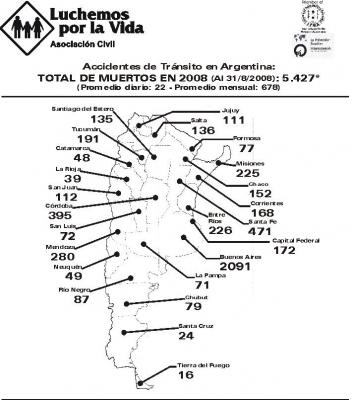 Cada d&iacute;a mueren 22 personas en accidentes de tr&aacute;nsito